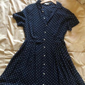 Navy Polka Dot Dress